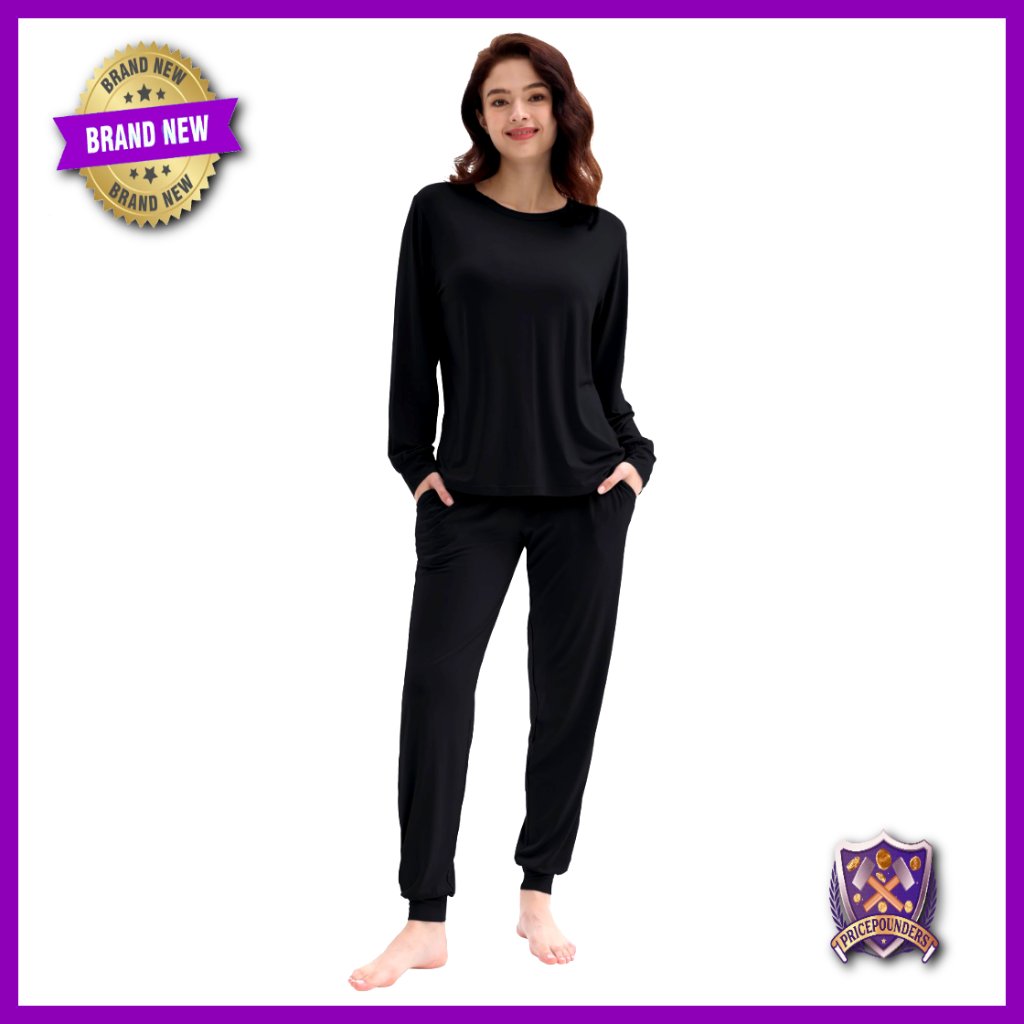X-Large Bamboo Viscose Pajama Set Long Sleeve Jogger Pants Lounge Wear